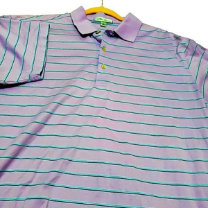 Peter Millar Men's Polo Purple Shirt Size Large‎
